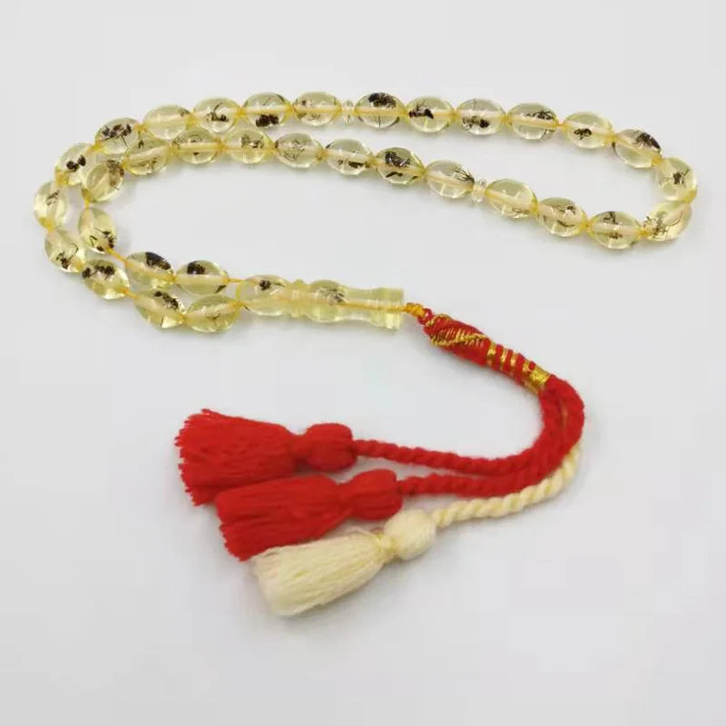 Resin Tasbih 33 66 99 Real insect beads Cotton Tassel Eid gift For Muslim prayer Rosary Man's Misbaha Islamic Turkish Bracelets