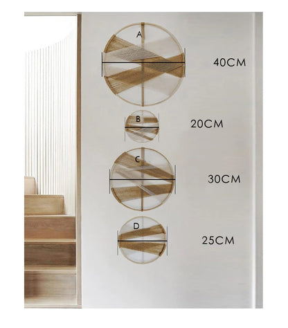 Creative Wooden Round Cotton Wall Decoration Macrame Wall Hanging Tapestry Hand Woven Nordic Simple Style For Room House Decor