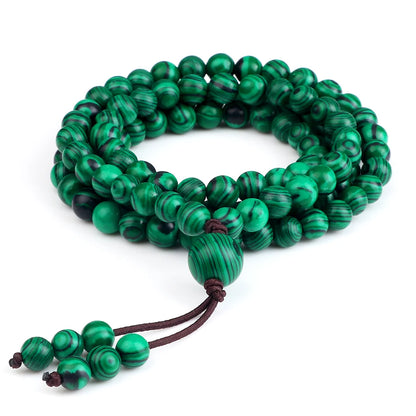 Natural Malachite Stone Bracelet Tasbih Musulman Rosary Prayer 108 Beads Elastic Budda Necklace Charm Wrist Bangles Jewelry Gift