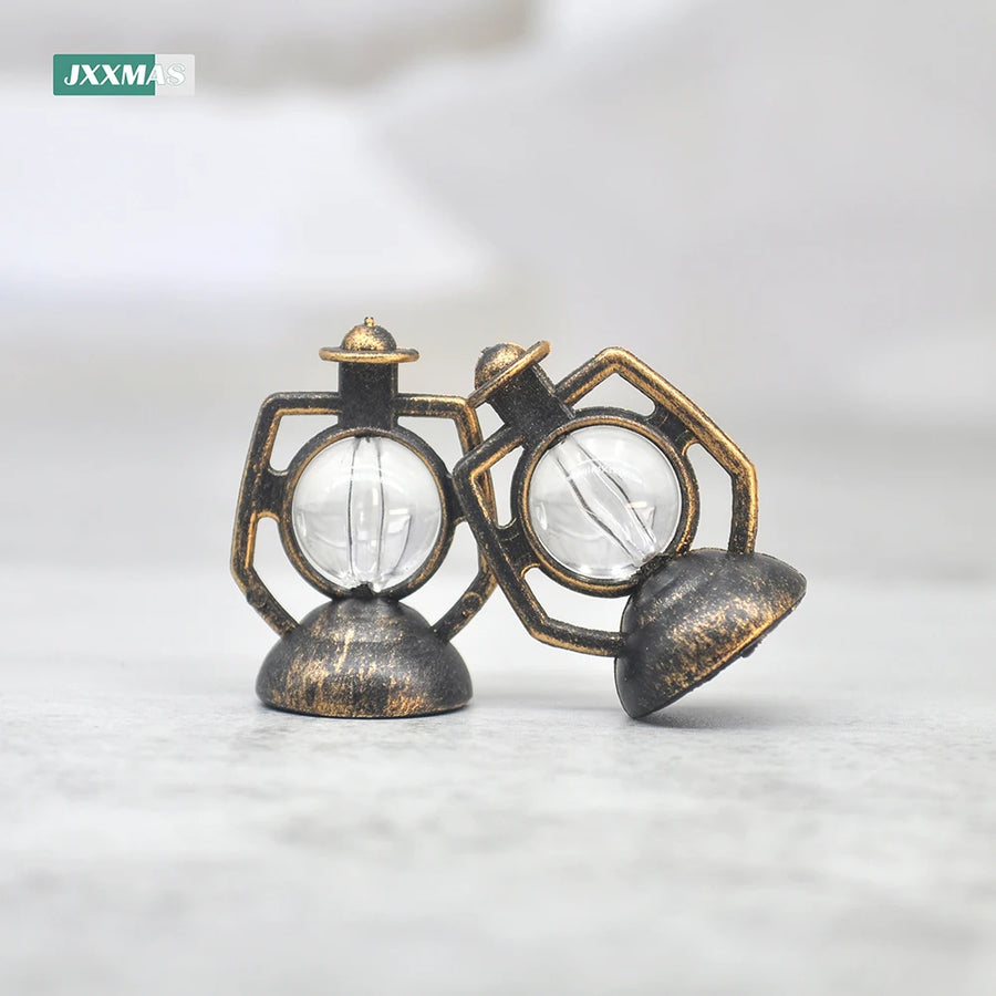 12-Piece Mini Lantern Set – Retro Oil Lamp Ornaments for Dollhouse & Festival Decor
