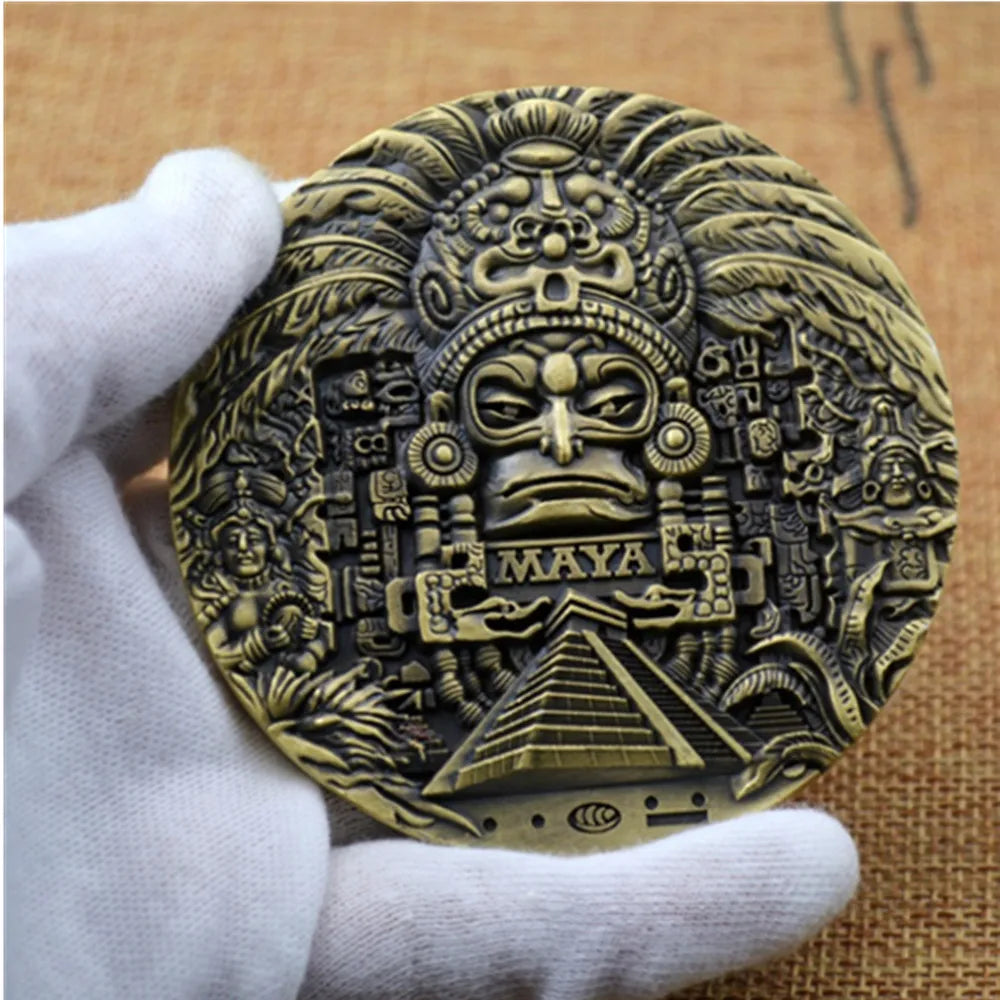 Mayan AZTEC CALENDAR souvenirs predict commemorative coins art collection gifts commemorative coins collections interesting