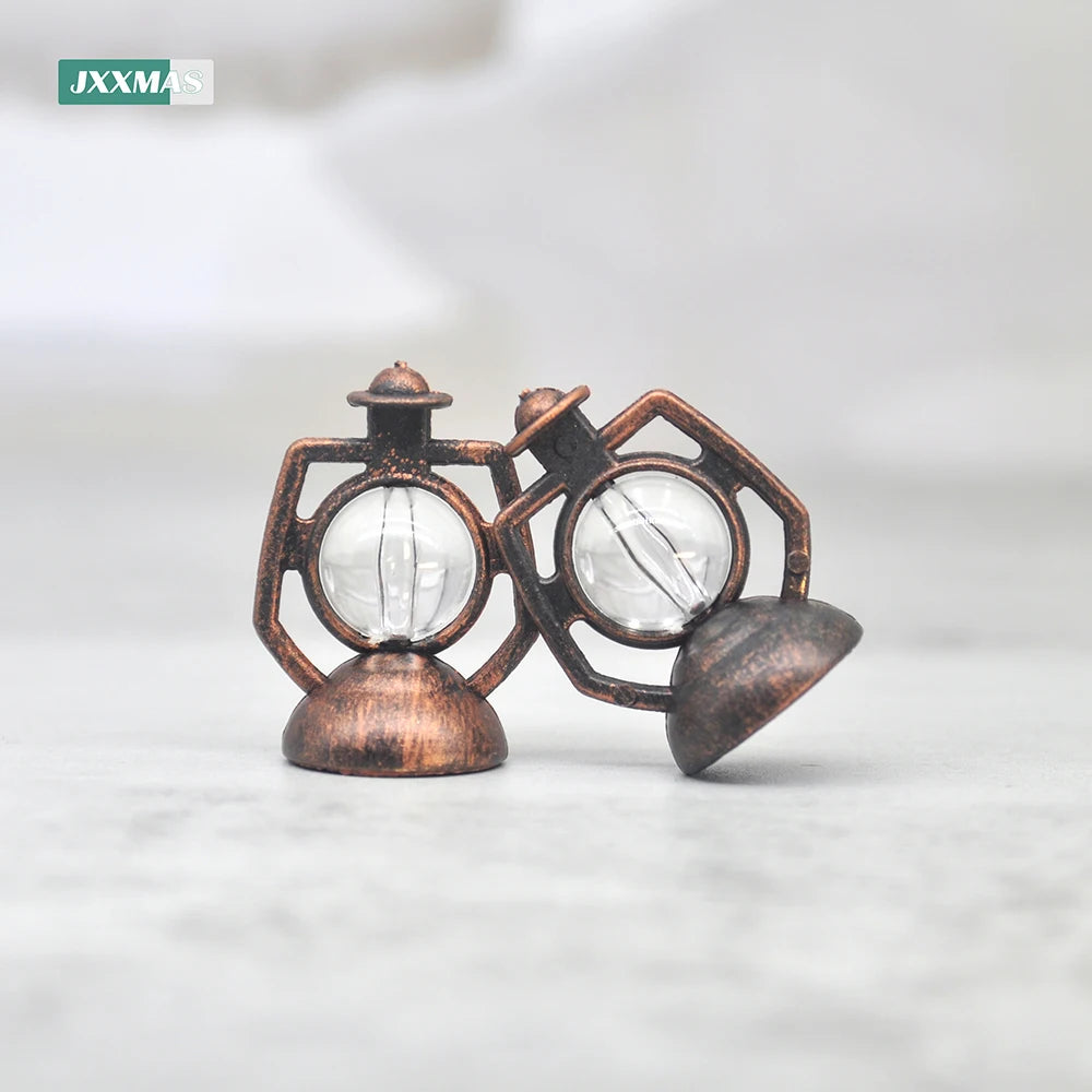 12-Piece Mini Lantern Set – Retro Oil Lamp Ornaments for Dollhouse & Festival Decor