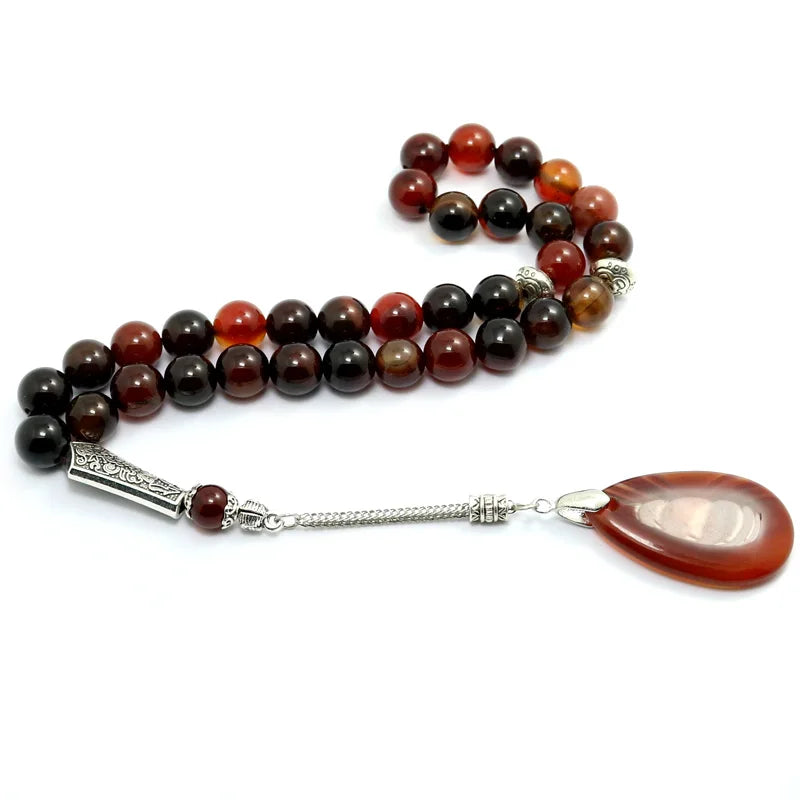 Charm Jewelry Pendant Original Natural  Agate Stone Bracelet Tesbih Islamic Prayer Beads Prayer Beads Rosary Tasbeeh Muslim