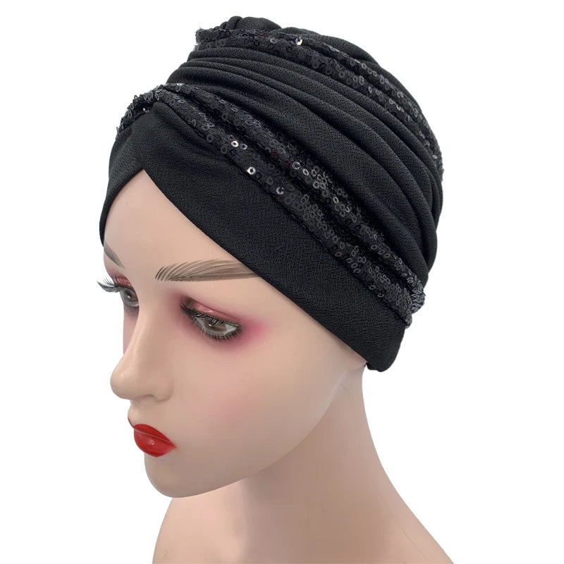 The Sequin Turban Cap – Shine with Modesty and Grace