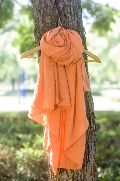 Autumn and Winter Cotton Blend Solid Scarfs For Ladies 75*190 Cotton Hijab Scarf