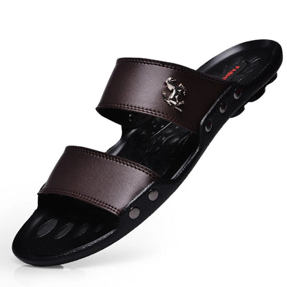 Casual Famous Brand Men Sandals outdoor Shoes Breathable Slippers Summer Flip Flops Beach Men Shoes Leather Sandalias Zapatos Ho