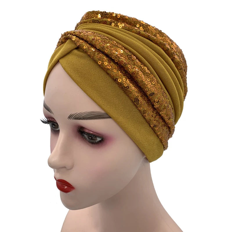 The Sequin Turban Cap – Shine with Modesty and Grace