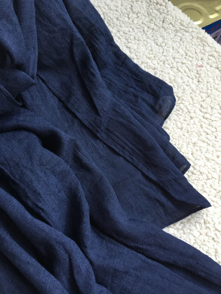 Autumn and Winter Cotton Blend Solid Scarfs For Ladies 75*190 Cotton Hijab Scarf