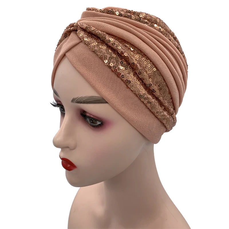 The Sequin Turban Cap – Shine with Modesty and Grace