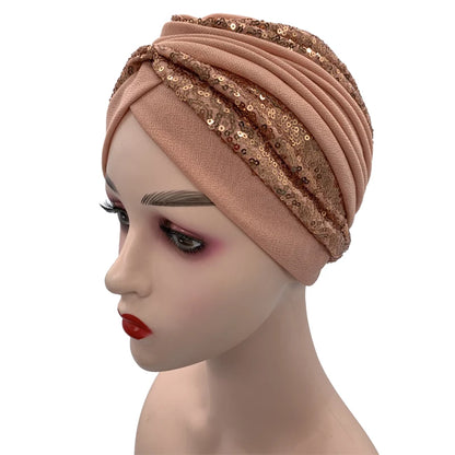 The Sequin Turban Cap – Shine with Modesty and Grace