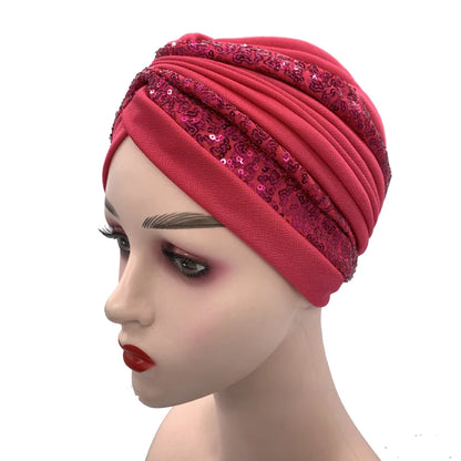 The Sequin Turban Cap – Shine with Modesty and Grace