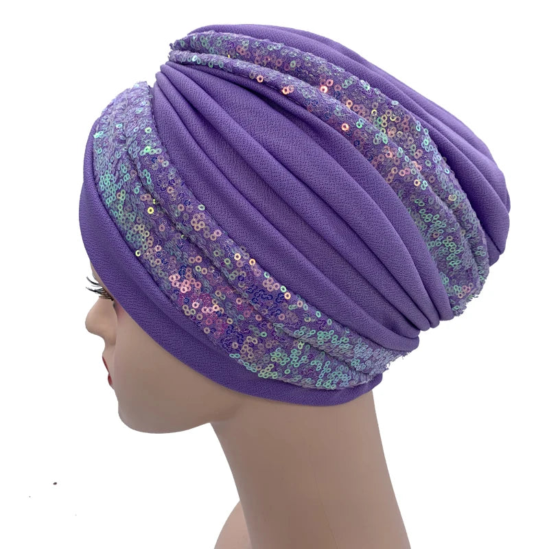 The Sequin Turban Cap – Shine with Modesty and Grace