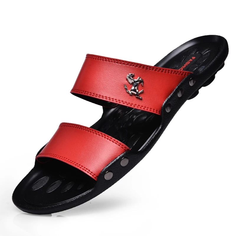Casual Famous Brand Men Sandals outdoor Shoes Breathable Slippers Summer Flip Flops Beach Men Shoes Leather Sandalias Zapatos Ho