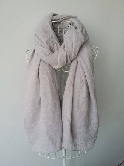 Autumn and Winter Cotton Blend Solid Scarfs For Ladies 75*190 Cotton Hijab Scarf