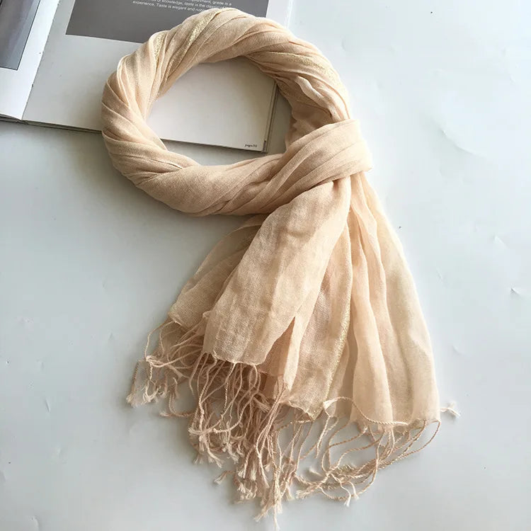 cotton linen light women Scarf Fashion Long Size  Lady Wraps Solid Color Muslim Head Scarf Shawls And Wraps