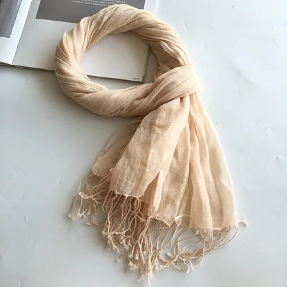 cotton linen light women Scarf Fashion Long Size  Lady Wraps Solid Color Muslim Head Scarf Shawls And Wraps