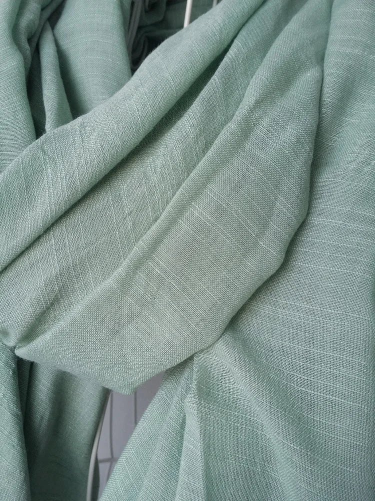 Autumn and Winter Cotton Blend Solid Scarfs For Ladies 75*190 Cotton Hijab Scarf