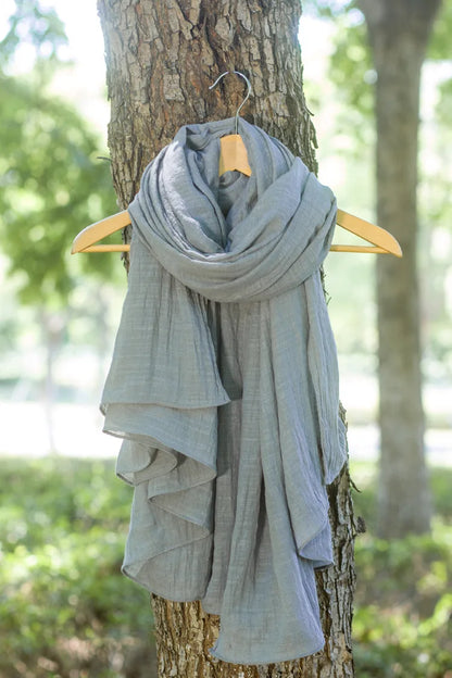 Autumn and Winter Cotton Blend Solid Scarfs For Ladies 75*190 Cotton Hijab Scarf