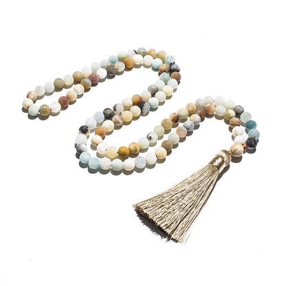 8mm Matte Amazonite,Yellow Tiger Eye,Black Onyx ,Islamic Muslim Tasbih 99 Bead Bracelet Men and Women Blessing Rosary Jewelry