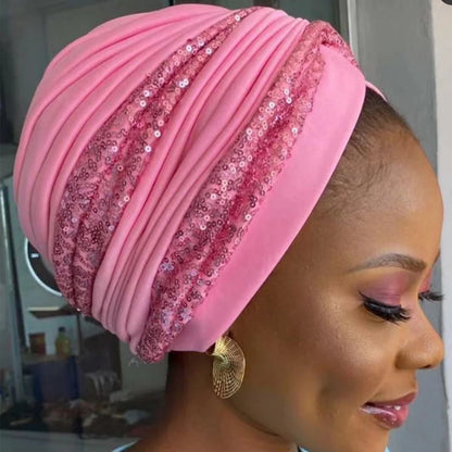 The Sequin Turban Cap – Shine with Modesty and Grace