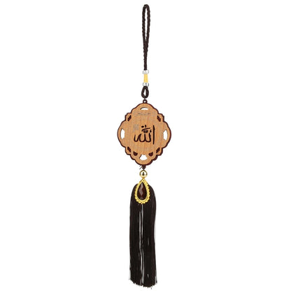Muslim Car Hanging Ornaments Imitation Wood Car Interior Islamic Rearview Mirror Hanging Pendants Ramadan Home Room Decoration