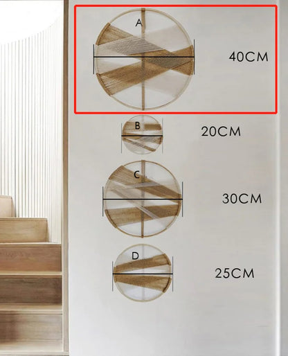 Creative Wooden Round Cotton Wall Decoration Macrame Wall Hanging Tapestry Hand Woven Nordic Simple Style For Room House Decor