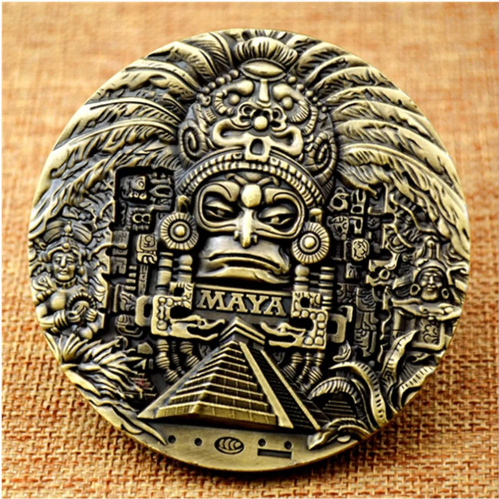 Mayan AZTEC CALENDAR souvenirs predict commemorative coins art collection gifts commemorative coins collections interesting