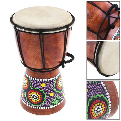 4 Inch / 6 Inch / 8.5 Inch Professional African Djembe Drum Colorful Wood Good Sound Traditional Musical Instrument