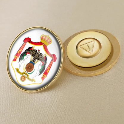 Jordan National Symbols Brooch Set – Map, Flag, Emblem & Flower Lapel Pins