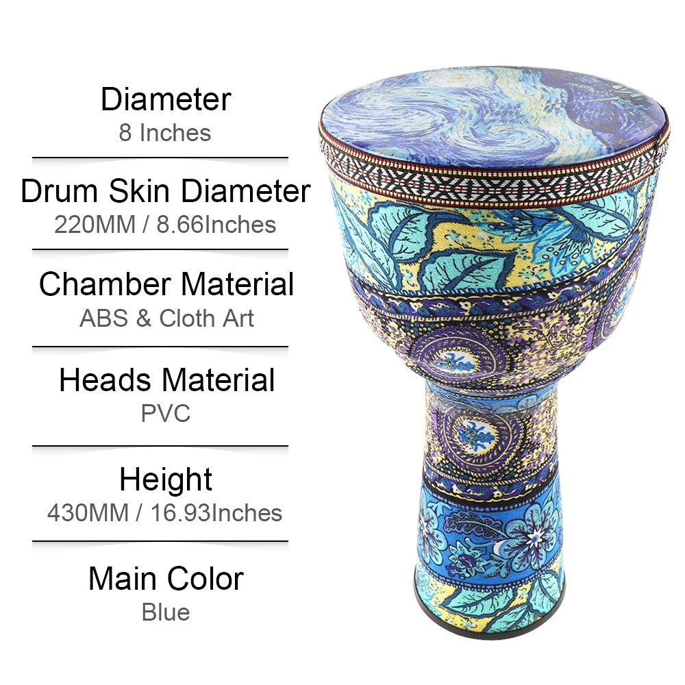 8  Inch  Professional African Djembe Drum Wood Good Sound Traditional Musical Instrument