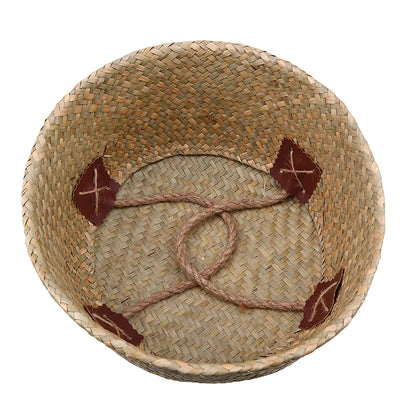 WHISM Handmade Seagrass Storage Basket Flower Pot Rattan Container Toys Organizer Holder Laundry Basket Home Decor Dropshipping