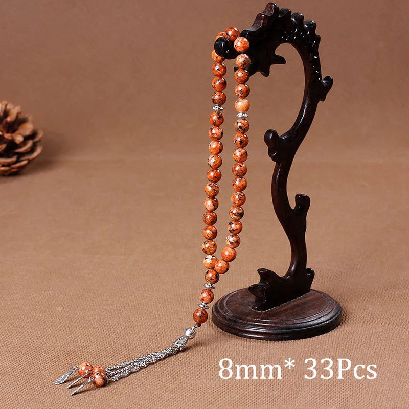 Islamic Tasbih Muslim Rosary Beads 33 Prayer Rosary For Men Bracelet For Men Accessory Natural Stone Agates Handmade Turkey