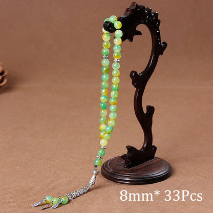 Islamic Tasbih Muslim Rosary Beads 33 Prayer Rosary For Men Bracelet For Men Accessory Natural Stone Agates Handmade Turkey