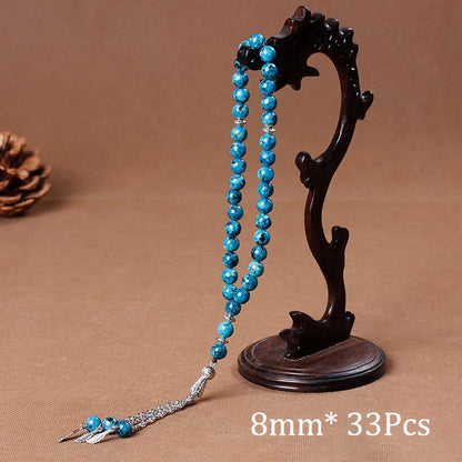 Islamic Tasbih Muslim Rosary Beads 33 Prayer Rosary For Men Bracelet For Men Accessory Natural Stone Agates Handmade Turkey