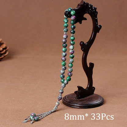 Islamic Tasbih Muslim Rosary Beads 33 Prayer Rosary For Men Bracelet For Men Accessory Natural Stone Agates Handmade Turkey
