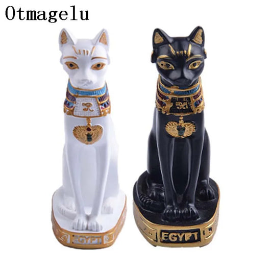 Vintage Egyptian Cat Miniature – Collectible Bastet Resin Figurine for Home & Background Decor