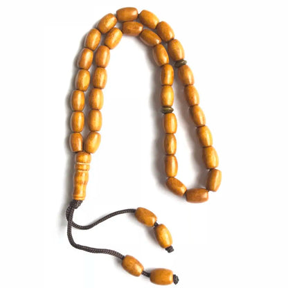wholesale 33 wooden Islamic prayer bead,  muslim beaded rope with  light brown color available