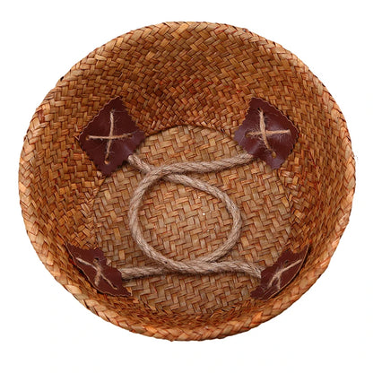 WHISM Handmade Seagrass Storage Basket Flower Pot Rattan Container Toys Organizer Holder Laundry Basket Home Decor Dropshipping
