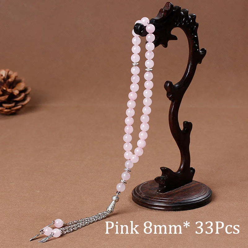Islamic Tasbih Muslim Rosary Beads 33 Prayer Rosary For Men Bracelet For Men Accessory Natural Stone Agates Handmade Turkey