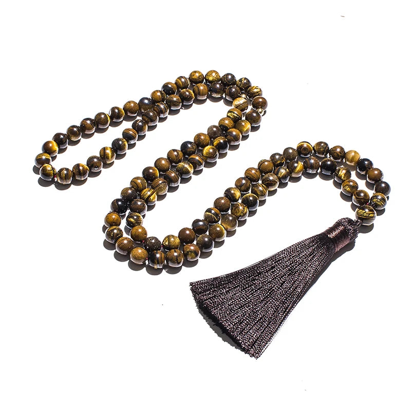 8mm Matte Amazonite,Yellow Tiger Eye,Black Onyx ,Islamic Muslim Tasbih 99 Bead Bracelet Men and Women Blessing Rosary Jewelry