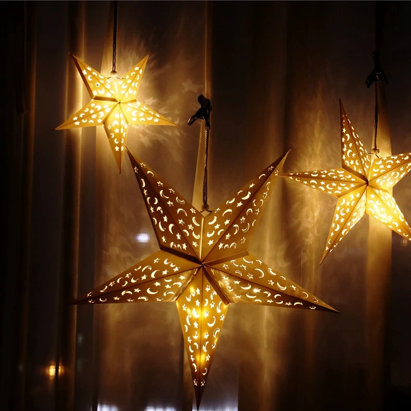 Eid Mubarak Hollow Star Hanging Pendant Ramadan Decoration For Home 2025 Islam Muslim Party Eid Al Adha Kareem Light Gifts