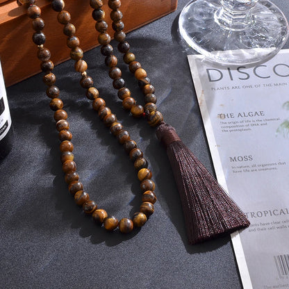8mm Matte Amazonite,Yellow Tiger Eye,Black Onyx ,Islamic Muslim Tasbih 99 Bead Bracelet Men and Women Blessing Rosary Jewelry