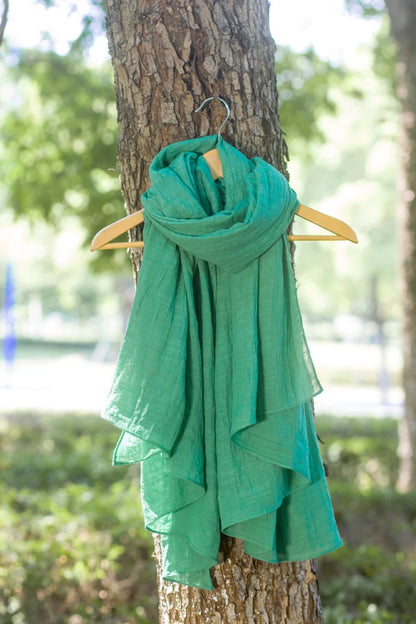 Autumn and Winter Cotton Blend Solid Scarfs For Ladies 75*190 Cotton Hijab Scarf