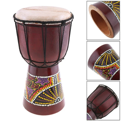 4 Inch / 6 Inch / 8.5 Inch Professional African Djembe Drum Colorful Wood Good Sound Traditional Musical Instrument