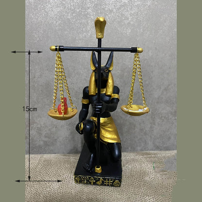 Anubis Fair Scale Statue – Egyptian Jackal God of Justice for Study Room Decor