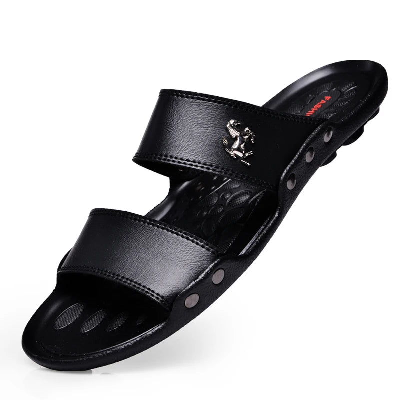 Casual Famous Brand Men Sandals outdoor Shoes Breathable Slippers Summer Flip Flops Beach Men Shoes Leather Sandalias Zapatos Ho