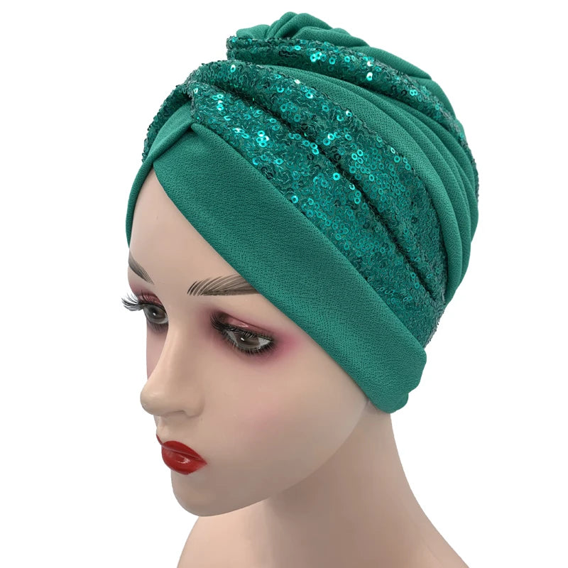 The Sequin Turban Cap – Shine with Modesty and Grace