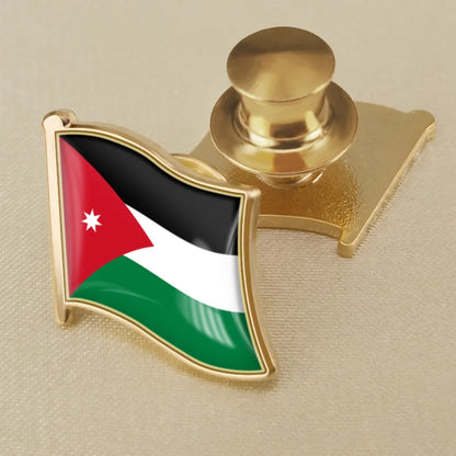 Jordan National Symbols Brooch Set – Map, Flag, Emblem & Flower Lapel Pins