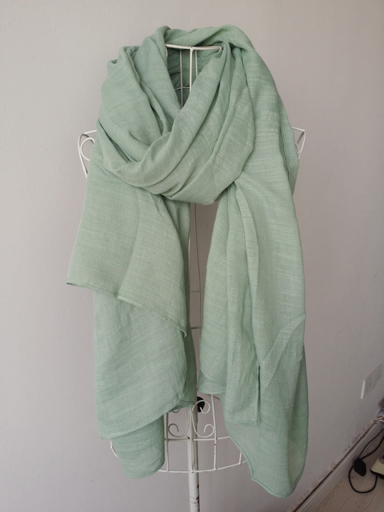 Autumn and Winter Cotton Blend Solid Scarfs For Ladies 75*190 Cotton Hijab Scarf