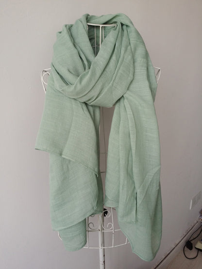 Autumn and Winter Cotton Blend Solid Scarfs For Ladies 75*190 Cotton Hijab Scarf